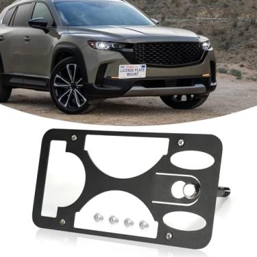 Imagem de Gancho de reboque para para-choque dianteiro Suporte de montagem para placa de licença compatível com Mazda 2 / Base 2021-2024, sem suporte de placa de perfuração, molduras de substituição com kit de