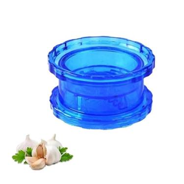 Imagem de Espremedor de alho sem esforço, espremedor de alho portátil, economiza espaço, essencial para cozinha, azul transparente