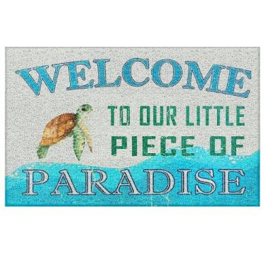 Imagem de Tapete Supwhd Beach Sea Turtle Door Mat 43x76 cm Coastal