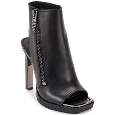 Imagem de DKNY Sandália feminina de salto e sola de borracha com bico aberto bota fashion, Preto, 10