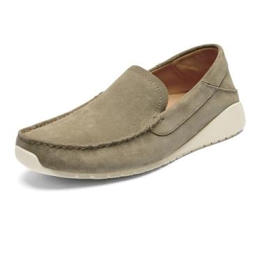 Imagem de OluKai Ka'a Loafer Sapato masculino premium, materiais de camurça italiana de primeira linha e artesanato, visual elegante e contemporâneo, ajuste confortável e suporte o dia todo, aveia/aveia, 41
