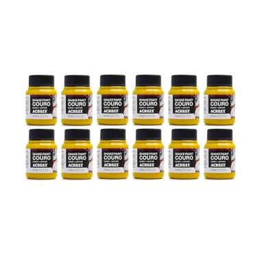 Imagem de Kit 12 Tintas Shake Paint Premium Acrilex 37ml Amarelo Indiano 960 para Tênis Couro e Tecidos Alta Aderência Acabamento Uniforme e Durável