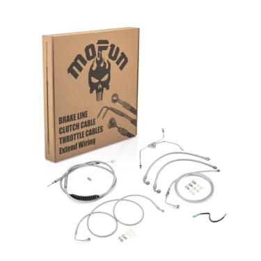 Imagem de Mofun Linha de freio frontal ABS superior e inferior e acelerador por extensão de fio e cabo de embreagem compatível com Harley Touring Street Electra Road Glide Road King 2009-2013, serve para guidão