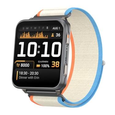 Imagem de Pulseira de nylon de 24 mm compatível com Garmin Venu X1/Coros Nomad, pulseira de trilha funciona com terminais de relógio de 24 mm (laranja bege)