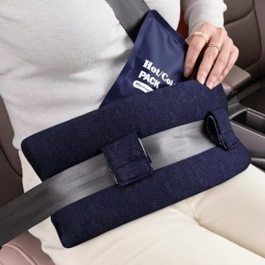 Imagem de HOPEPIG Almofada de cinto de segurança para mastectomia pós-cirurgia, travesseiro de cinto de segurança super macio, almofada de cinto de segurança para recuperação de cirurgia cardíaca, recuperação
