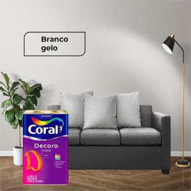 Imagem de Tinta Coral Decora Matte Premium 18l Acrílico Fosco Cores, Branco Gelo