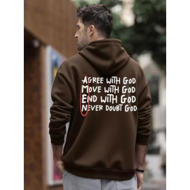 Imagem de Moletom Unissex Estampado Frase Cristã Amém Fé em Deus Gospel Streetwe