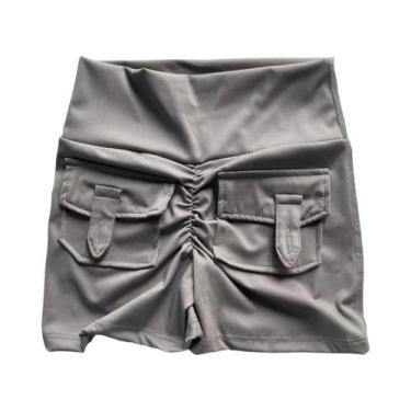 Imagem de Shorts Fitness Femininos Com Efeito Levanta Bumbum, Estilo Cargo, Seca