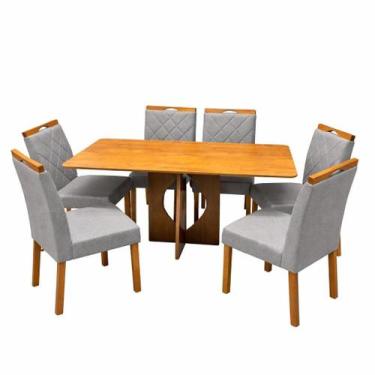Imagem de Mesa de Jantar Madrid Dubai 160x80cm Sem Vidro e 6 Cadeiras California