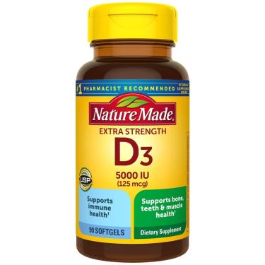 Imagem de Suplemento Natural De Vitamina D3 5000 Ui 90 Cápsulas Gelatinosas-Unissex