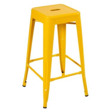 Imagem de Banqueta Laráz Iron Tolix Industrial Aço Amarelo - Laraz