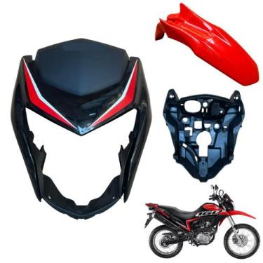 Imagem de Kit Carenagem Frontal Nxr Bros 160 modelo 2016 Até 2021 Máscara do Far