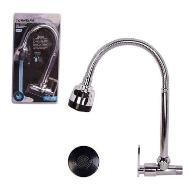 Imagem de Torneira Gourmet de Parede com Ducha Monocomando para Cozinha em Plástico ABS e Polipro...