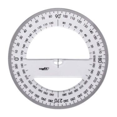 Imagem de Transferidor 360° Maxcril Premium Cristal com Escala de 360 Graus para Medições Precisa...