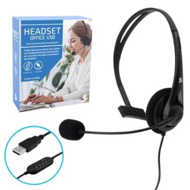 Imagem de Headset Office P/ Computador Telefone C/ Conector Usb