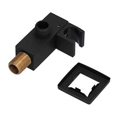 Imagem de Suporte para chuveiro de mão, suporte giratório de cobre para cabeça de chuveiro preto fosco Suporte para chuveiro de mão para casa para banheiro para hotel