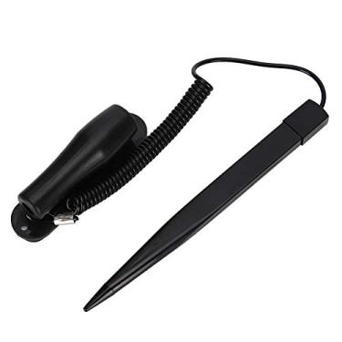 Imagem de ASHATA Caneta Stylus de resistência de plástico preto alta sensibilidade para tela sensível ao toque de navegação de carro, caneta Stylus com fio de mola 70 cm após alongamento, para máquinas POS de tela sensível ao toque, tablets