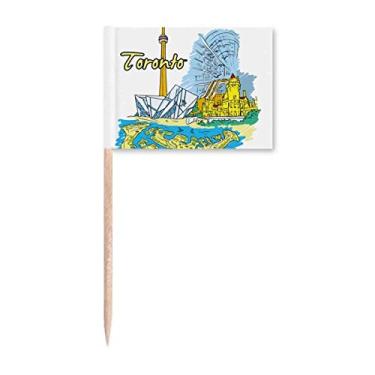 Imagem de Marcador de palito de dente com cenário de Toronto com sabor canadense