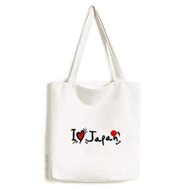 Imagem de I Love Japan Word Flag Heart Tote Canvas Bag Shopping Satchel Casual Bolsa