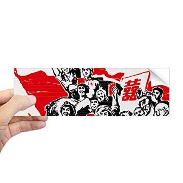 Imagem de DIYthinker Bandeira vermelha Mao Zedong citações vermelha China retangular para-choque adesivo notebook janela decalque
