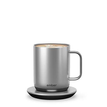 Imagem de Caneca Ember com controle de temperatura inteligente 2, 293 g, aço inoxidável, vida útil da bateria de 1,5 h – Caneca de café aquecida controlada por aplicativo – Design novo e melhorado