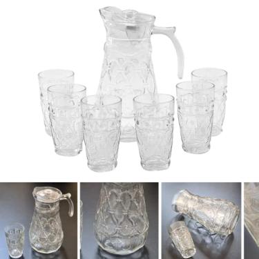 Imagem de Jarra De Vidro Com 6 Copos Tampa Água Suco 1800ml