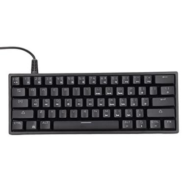 Imagem de Teclado Mecânico para Jogos, 61 Teclas RGB Retroiluminadas, Teclado Compacto Com Fio, Tiras de Luz Em Ambos Os Lados, para Casa e Escritório
