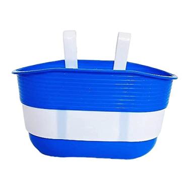 Imagem de Tachiuwa Cesta de bicicleta infantil, cesta de bicicleta infantil, recipiente de artigos diversos, suporte removível para guidão de bicicleta, para, Azul