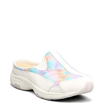 Imagem de Easy Spirit Sapato feminino Traveltime Clog Mule, Tingimento branco e pêssego brilhante, 41