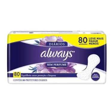 Imagem de Protetor Diário Sem Abas Always C/80 Sem Perfume