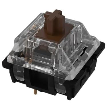 Imagem de GATERON Interruptores de teclado KS-8, LED de furo passante de 5 pinos, compatível com teclado mecânico MX (35 peças) (marrom)