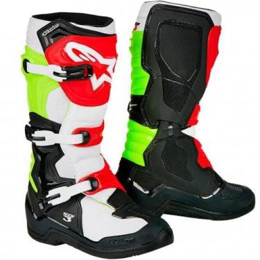 Imagem de Bota Alpinestars Tech 3 Motocross Trilha Enduro Branco Verme