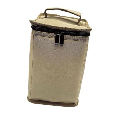 Imagem de Milageto Bolsa de transporte para botijão de gás, com protetor de zíper, multifuncional, bolsa de armazenamento de tanque de gás, utensílios de cozinha para, Cáqui