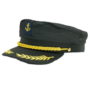 Imagem de Chapéu de capitão, chapéu de marinheiro, chapéu de capitão de barco, acessório de fantasia de fuzileiros navais da marinha para adultos, crianças, homens e mulheres (preto)
