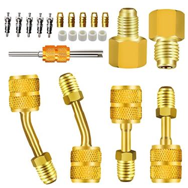 Imagem de AutoWanderer Tool Adaptador R410A para Mini Sistema Dividido Ar Condicionado HVAC 5/40.6 cm Fêmea para 1/10.2 cm Macho Flare, Adaptador de Tanque de Refrigerante R134A para Adaptador R12 R22,