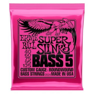 Imagem de Cordas para baixo Ernie Ball Super Slinky P02824, revestimento de níquel, calibre 40-125