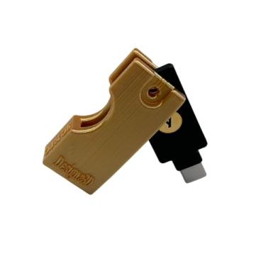 Imagem de Designz3D Yubikey Capa protetora flip porta-chaves (5 NFC/5C NFC) (ouro, 5C NFC)