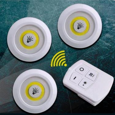Imagem de Kit 3 Lâmpadas Luminária Led Spot Sem Fio Controle Remoto - BC BORA CO