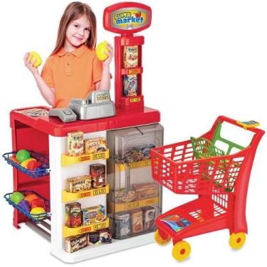 Imagem de Mercadinho Infantil + Carrinho De Compra Super Market - Magic Toys, Ve