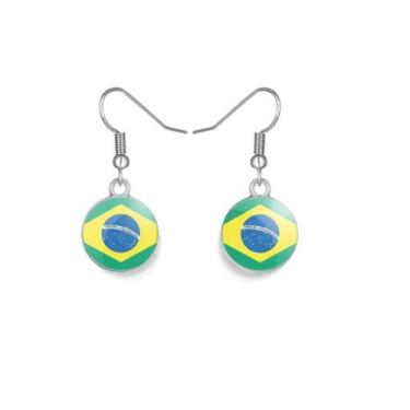 Imagem de Par de Brincos Bandeira do Brasil - RECANTOASTRALSITE