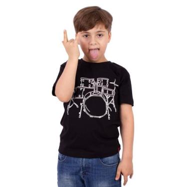 Imagem de Camiseta Juvenil Bateria Line Drum Preta - Art Rock, 08