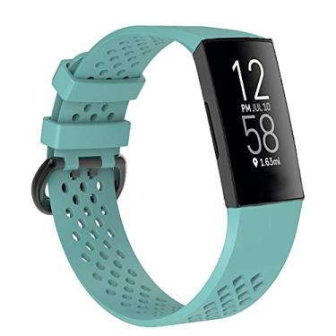 Imagem de Pulseiras de substituição compatíveis com Fitbit Charge 4/Fitbit Charge 3 para mulheres e homens, pulseiras esportivas de silicone para fitness para mulheres e homens, pequenas e grandes