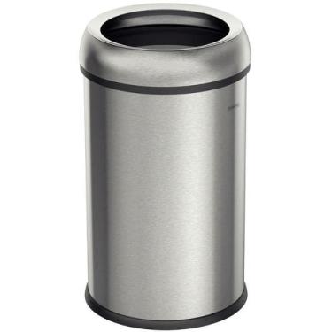 Imagem de Lixeira Friuli em Aço Inox com Acabamento Escovado sem Tampa 65 Litros