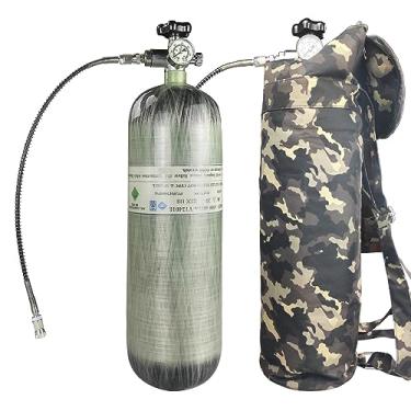 Imagem de YIYADECO Cilindro de fibra de carbono 6,8L/416 .in DOT 74 pés cúbicos 4500 PSI estação de enchimento de ar e sistema de carregamento para pistolas de ar PCP Paintball HPA