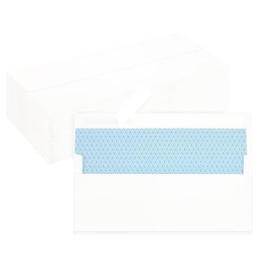 Imagem de Pacote com 100 envelopes empresariais nº 10, envelopes brancos padrão autovedantes, envelopes de correspondência comercial tamanho carta para cheques, faturas, declarações, aniversário, formatura,