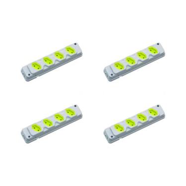 Imagem de Kit C/4 - Tomada Barra Fiolux Quadrupla 2Polos 20A Cinza