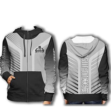 Imagem de Casaco Agasalho Moletom com Capuz - 5014 - Jiu Jitsu - Cinza - G