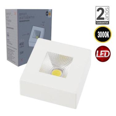 Imagem de Spot Authentic Plafon Sobrepor Teto Beiral Quadrado Brancro Frio 3000K