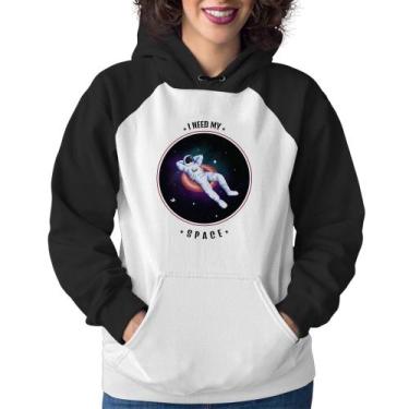 Imagem de Moletom Feminino I need my space - Foca na Moda, Branco, Preto, M