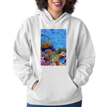 Imagem de Moletom Feminino Fundo do Mar - Foca na Moda, Branco, GG